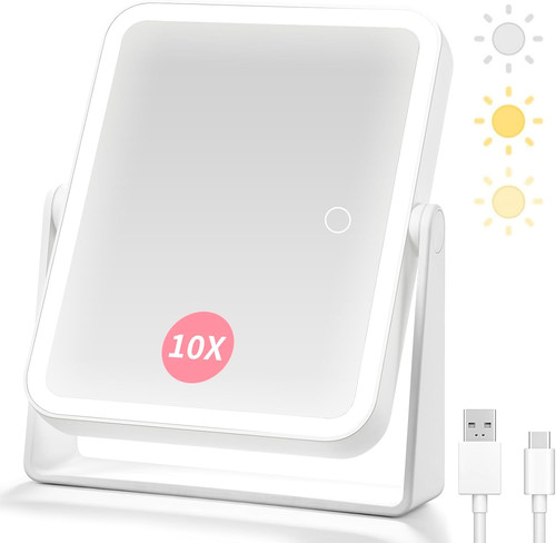 Magnifying makeup mirror with - makeup,
