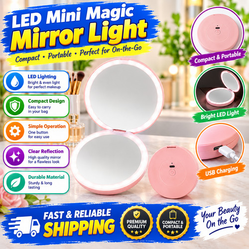 Led travel makeup mirror - travel,