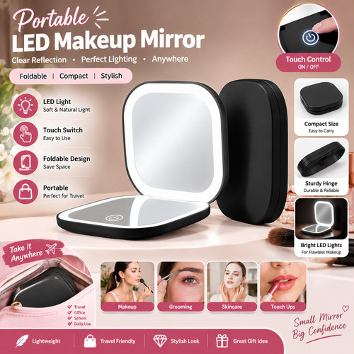 Pocket mirror led light - pocket,