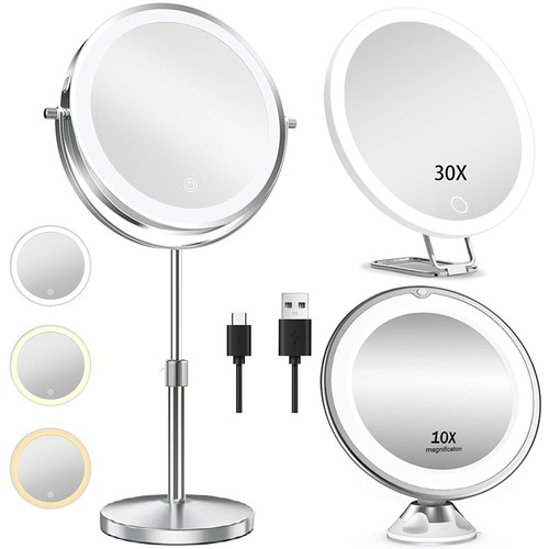 10x magnifying mirror - with, led
