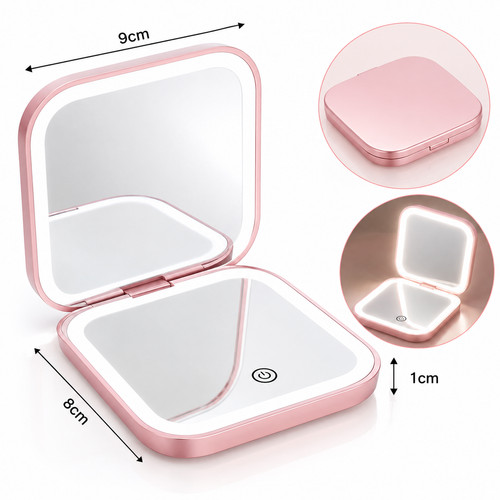 Led folding makeup mirror - led,
