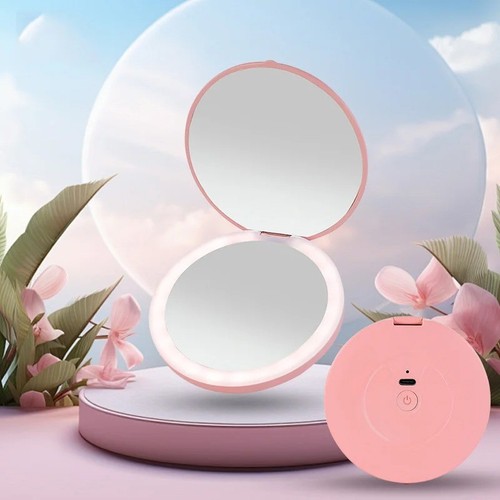 Led travel makeup mirror - led,