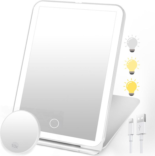 Led makeup mirror with 10x - led,