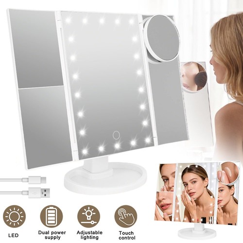 Makeup mirror with - led, light