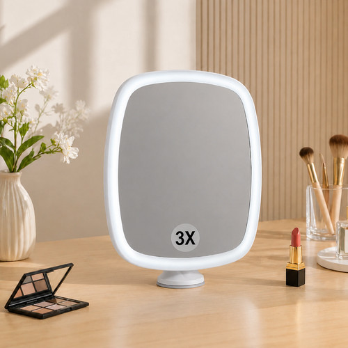 Magnifying mirror with - mirror, led