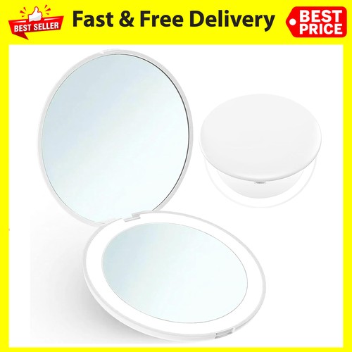 Small compact mirror with led - small,
