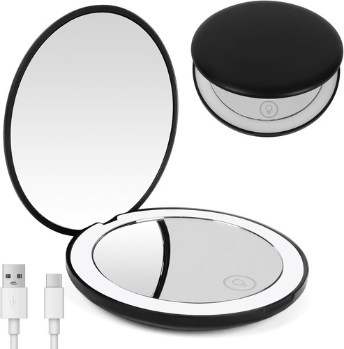 Compact mirror with - mirror, light